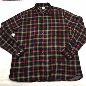 CARBON 2 COBALT Flannel Shirt Men L Black Red Plaid Grunge Outdoor 2 Ply